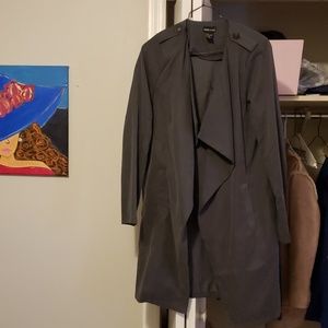 Gray suede trench coat. Never worn!